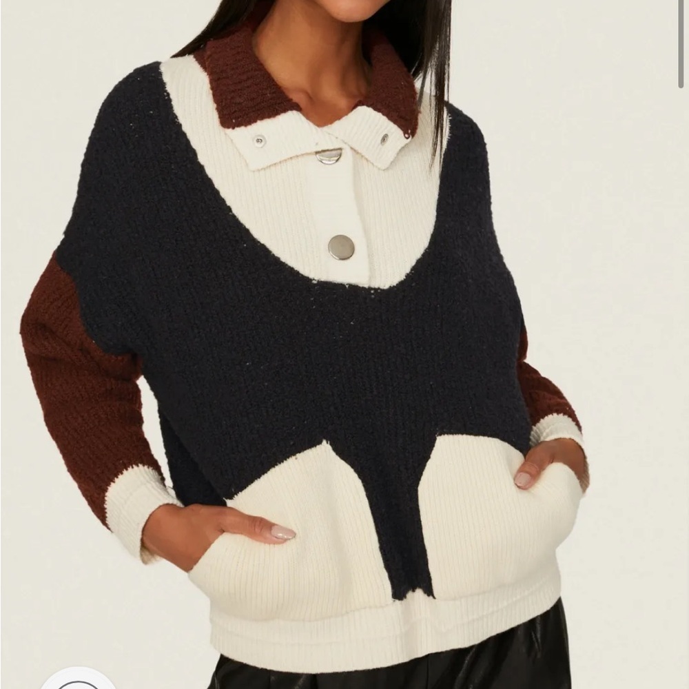 Ba&sh Benji Pullover – Multicolor Mock Neck - Picture 3 of 10